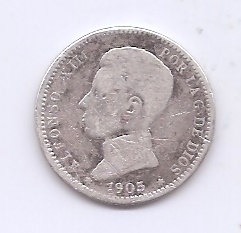 ALFONSO XIII DEL AÑO 1905 *5 DE 1 PESETA